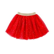 Toddler Girls Tutu Skirt Kids With Glitter Print Star Princess Party Tulle Skirts for Girls Size 12-24 Months